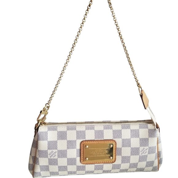 Authentic Louis Vuitton Eva Damier Azur Wristlet Handbag